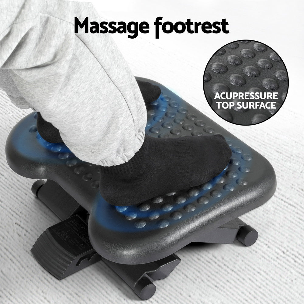 Artiss Office Footrest with Massage - Black