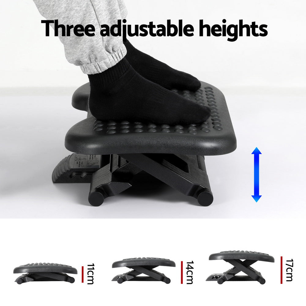 Artiss Office Footrest with Massage - Black