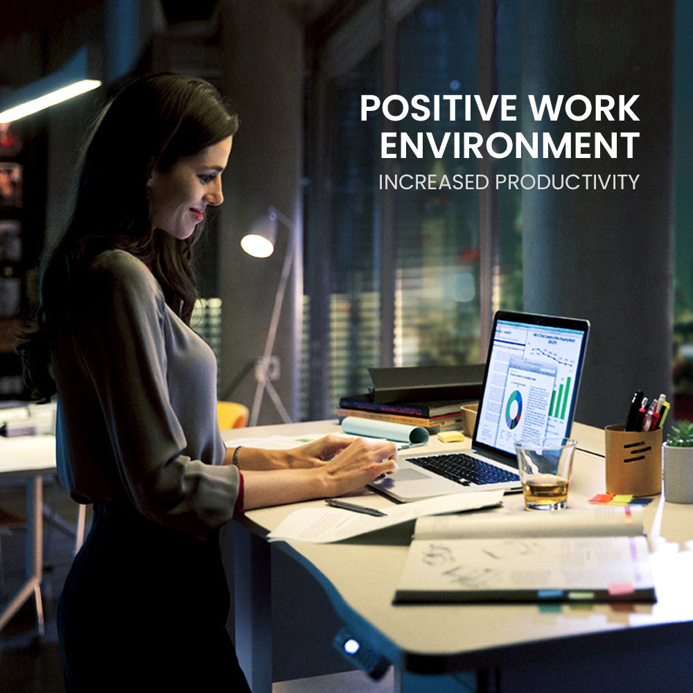 FORTIA 145cm R-Hand Corner Standing Desk – Dual Motor, White Frame