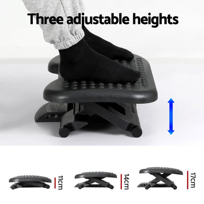 Artiss Office Footrest with Massage - Black