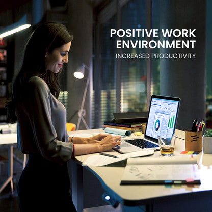 FORTIA 145cm R-Hand Corner Standing Desk – Dual Motor, White Frame