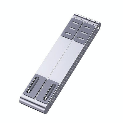 Foldable Metal Laptop Cooling & Ergonomic Stand – Gray